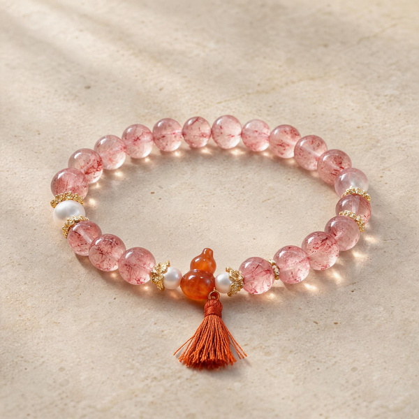 Strawberry Quartz Gourd Bracelet