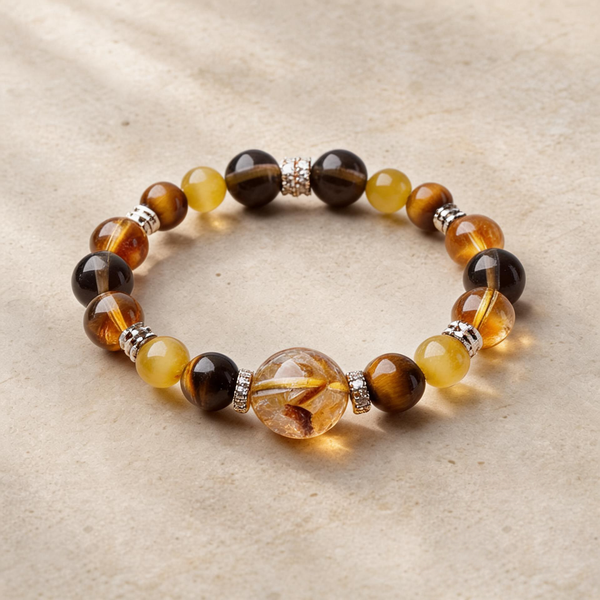 Golden Tiger Eye and Citrine Bracelet