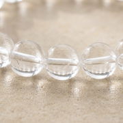 Clear quartz bead macro detail showing natural clarity