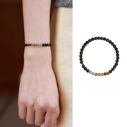 Obsidian and tourmaline bracelet full design and wrist view